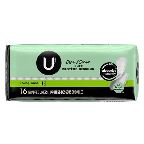 U By Kotex Pantiliner Fresh And Dry Long, 16 Count, 12 Per Case